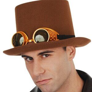 Steampunk Costume Brown Deluxe Top Hat